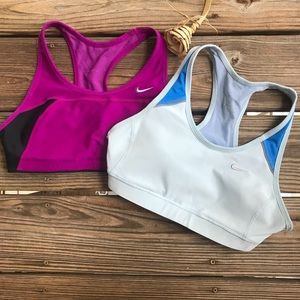 TWO Nike dry fit sports bras size S